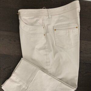 Anne Klein Sport 5 Pocket Stretch Cotton Capri Casual Pants Cream Size 10 NWOT